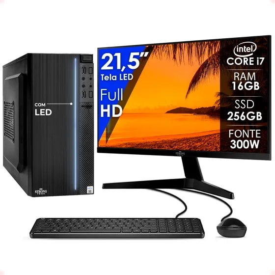 Imagem do Computador Completo Intel I7 16gb Ssd 256gb 21 5 Strong Tech