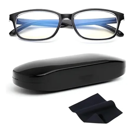 Imagem do Oculos Gamer Anti Luz Azul Anti Fadiga Visual Envio Rapido Preto Lentes Transparentes