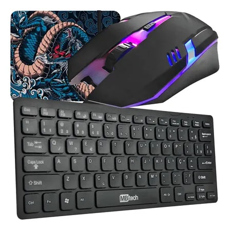 Imagem do Kit Mageon Teclado Compacto K8 Mouse 1200 Dpi Mousepad Preto