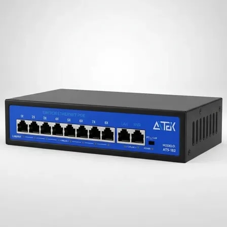 Imagem do Switch Poe 8 Portas 2 Uplink Gigabit Compacto Vigilancia Ip