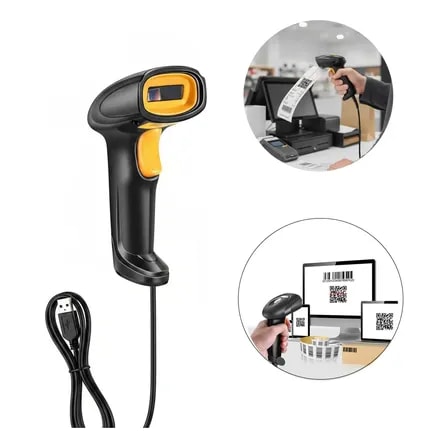 Imagem do Leitor De Codigo De Barras Com Fio 1d 2d Ean Qrcode Boletos 110v 220v Preto Qrcode Scanner 1d 2d Para Boleto Bancario Pagamento Movel Supermercado Inventario Usb