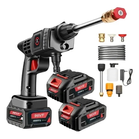 Imagem do Lavadora Alta Pressao Bateria Portatil 2 Baterias 32 Bar 96v Preto 127 220v 50hz 60hz