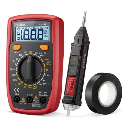 Imagem do Kit De Teste Eletrico Astroai Multimetro Digital Testador De Tensao Sem Contato E Chave De Fenda Fita Isolanteum Conjunto Ideal Para Eletricistas Adeptos Do Faca Voce Mesmo