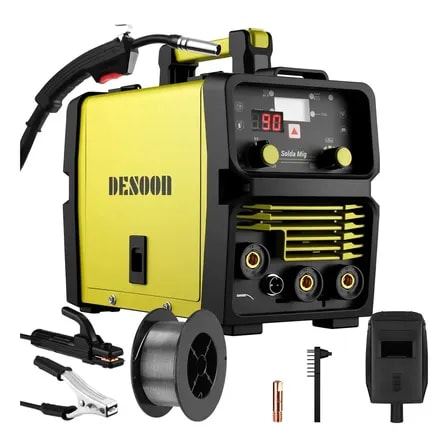 Imagem do Maquina De Solda 3 Em 1 Desoon 120a Inversora Mig Mma Tig Sem Gas Com Mascara E Arame Preto 220v
