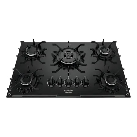 Imagem do Fogao Cooktop Com Alimentacao Gas Itatiaia 5 Bocas Tripla Chama Cor Preto 5 Queimadores 127 220v