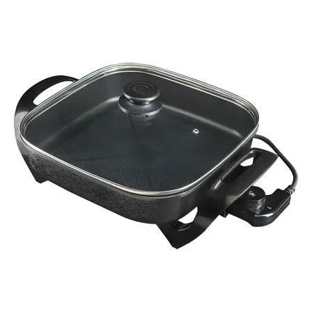 Imagem do Panela Multifuncional Eletrica Quadrada 30cm Grill Antiaderente Portatil Mangiare Agratto Apeq01i Preto 220v 60hz