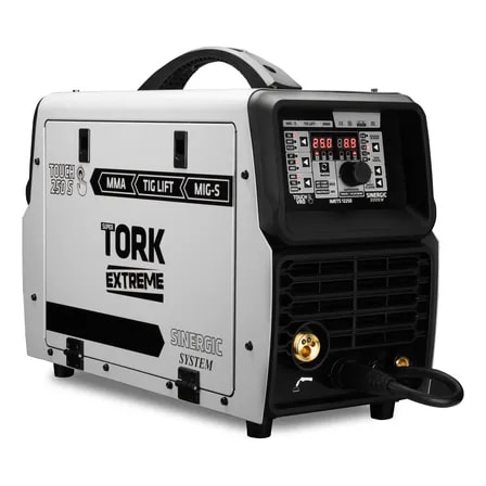 Imagem do Maquina Solda Inversora Mig Sinergico Tig Mma 250 Amperes Cinza Escuro 220v