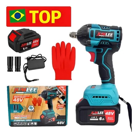 Imagem do Chave De Impacto A Bateria 48v Bivolt Brushless Sem Fio Top1 Azul Celeste 127 220v 50hz 60hz