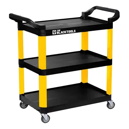 Imagem do Carrinho Detailers Ferramentas Oficina Mecanico 3 Plateleira Amarelo E Preto