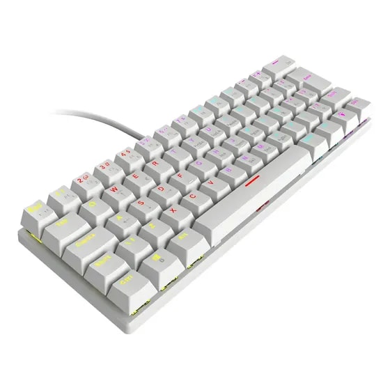 Imagem do Teclado Mecanico 60 Vinik Anihi White Switch Blue Rgb Branco Portugues Brasil
