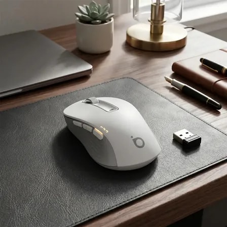 Imagem do Mouse Gamer Sem Fio Bluetooth 2 4ghz Usb Basike Optico 5d Mouse Wireless Recarregavel Com 168h Bateria Ultra Light Ergonomico Mouse Compativel Windows Mac Linux Branco