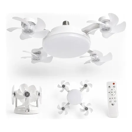 Imagem do Ventilador De Teto Controle Remoto Lampada Led 60w Silencios 4 Luzes Do Ventilador Drone 50 60w