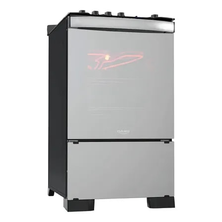 Imagem do Fogao 4 Bocas Dako Diplomata Glass Style Com Frente Em Vidro Espelhado Grill E Timer Digital E Mega Chama Bivolt Preto Espelhado 127 220v