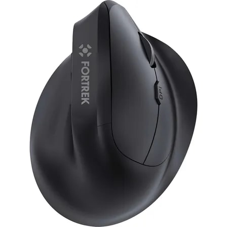 Imagem do Mouse Vertical Fortrek Ergonomico Recarregavel Bluetooth E Tri Mode Preto