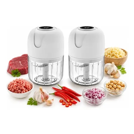Imagem do Kit 2 Mini Processador De Alimentos Moedor Eletrico Cozinha Sortido 127 220v