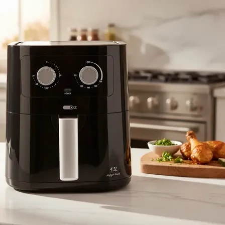 Imagem do Fritadeira Eletrica Air Fryer 1500w Com Timer 4 5l Oz 220v Preto 220v