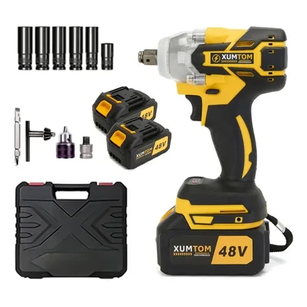 Imagem do Chave De Impacto 48vh Brushless Com 2 Baterias Sem Escova Laranja 48v Maleta De Transporte