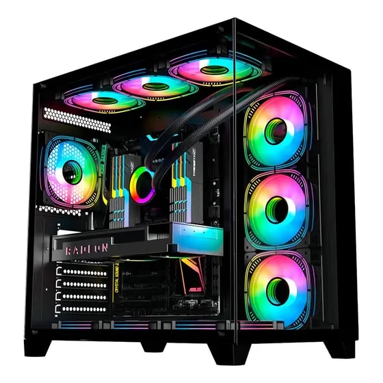 Imagem do Gabinete Gamer K Mex Ghost Shark Atx Vidro Temperado 7 Slots Preto