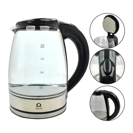 Imagem do Chaleira Eletrica Futuro Casa Vidro 1 8l 1500w Inox Vidro 220v