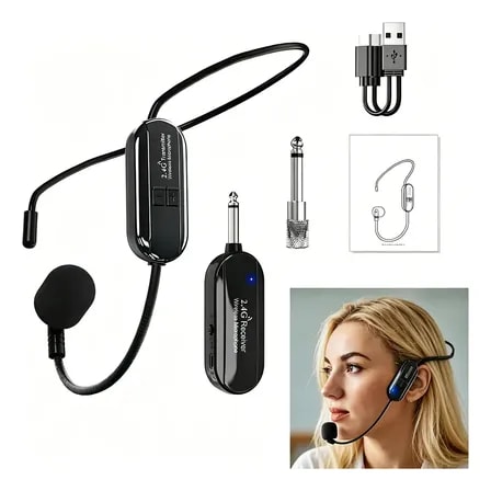 Imagem do Microfone Sem Fio Headset Aula Conferencia Professor Show