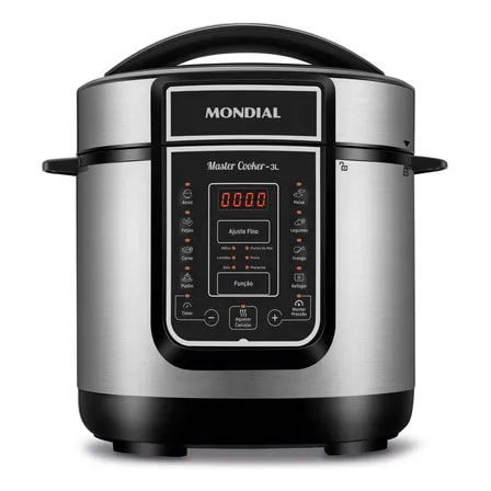 Imagem do Panela De Pressao Eletrica Digital 3l Mondial 700w Pe 40 Preto Inox 127v 60 Hz