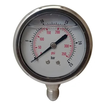 Imagem do Manometro Vertical De Pressao Glicerina 0 A 25 Bar 350 Psi