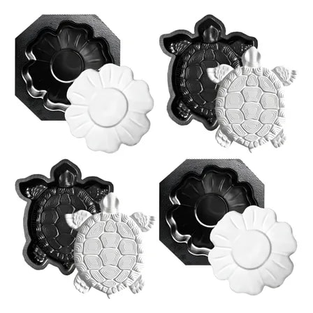 Imagem do Kit 4 Formas Para Pisante Cimento Jardim 2 Flor 2 Tartaruga