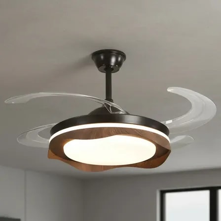 Imagem do Ventilador De Teto Retratil Silencioso 78w Led Dimerizavel 1 06 M 50 Hz 60 Hz Preto 127 220v Transparente Plastico 4