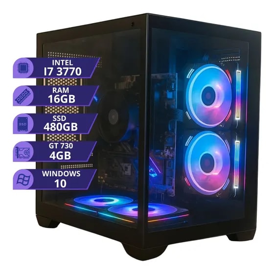 Imagem do Pc Gamer Intel I7 3 4ghz Ssd 480gb 16gb Placa Video 4gb 500w
