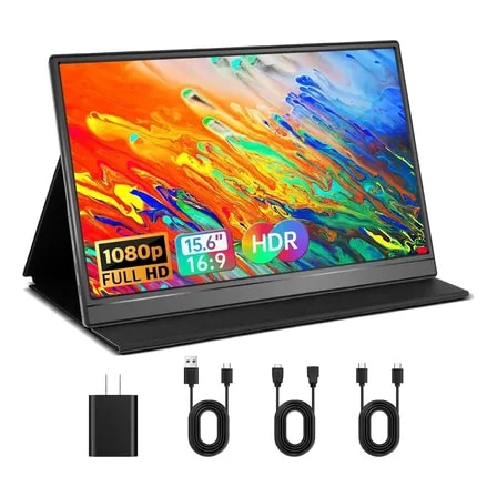 Imagem do Monitor Portatil 15 6 Full Hd Fhd Touchscreen 1080p Hdmi Usb Preto 127 220v