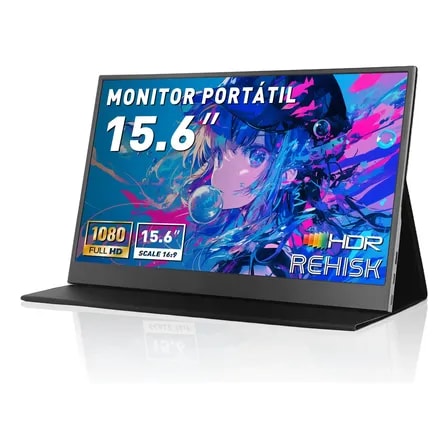 Imagem do Monitor Portatil 15 6 Ips 60hz 1080pfullhd Usb C Ultrafino Preto 127 220v