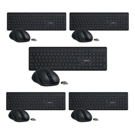 Imagem do Teclado E Mouse Intelbras Csi50 Sem Fio Preto 5 Unidades Preto