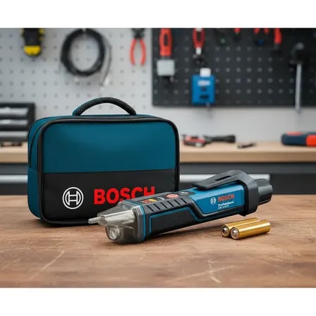 Imagem do Detector Tensao Alerta Luminoso Sonoro 1000v Com Bolsa Bosch Azul