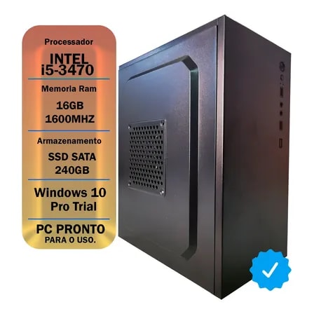 Imagem do Pc Home Office Core I5 3470 16gb Ddr3 Ssd 240gb 240 Gb 16 Gb Intel Hd Graphics 2500