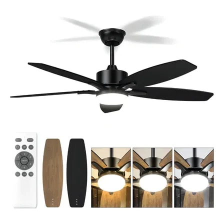 Imagem do Ventilador De Teto Fansvento Led 42 Pol Control Remoto Silencioso 1 067 M 60 Hz Preto 127 220v Madeira 5