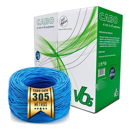 Imagem do Cabo De Rede Cat6 24awg Cx 305m Utp 305 M Metros Vo6