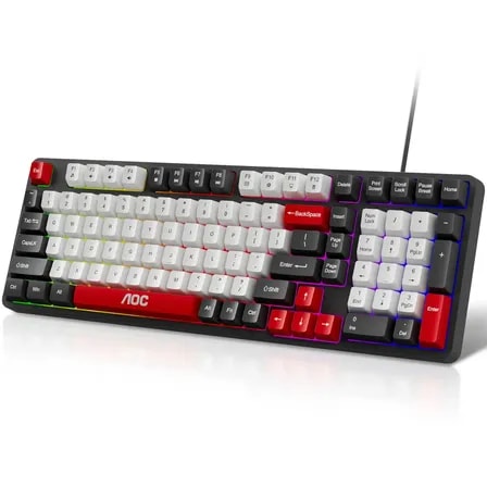 Imagem do Aoc Gk116 Teclado Com Fio Rgb Jogo E Escritorio Preto Ingles Us