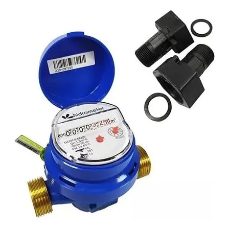 Imagem do Hidrometro Medidor Agua Hidrometer Unijato Dn20 Com Conexoes