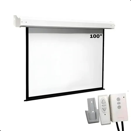 Imagem do Tela De Projecao Eletrica Domori 100 Polegadas Retratil C Controle Remoto Automacao Alexa Igreja Matte White Hd Profissional Premium 127v