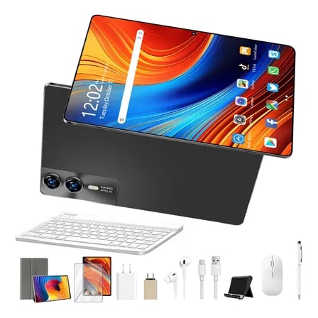 Imagem do Tablet Android 15 Tab Kit Completo S12 Ram 12 Gb 512 Gb 11 6 Full Hd Wifi 2 4 4g 5g Dual Sim Bateria 8800mah Com Chip Caneta Teclado E Mouse Para Estudos E Trabalho Roblox Youtube 2 Em 1 Cor Cinza
