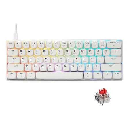 Imagem do Teclado Mecanico 60 Switch Red Hot Swaprgb Gamer Branco Switch Red Ingles Us