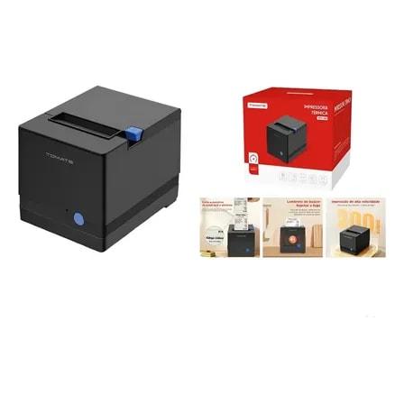Imagem do Impressora Termica Tomate Mdk 082 80mm Cupom Qr Code Usb Lan Ethernet Com Guilhotina Preto Bivolt 110 220