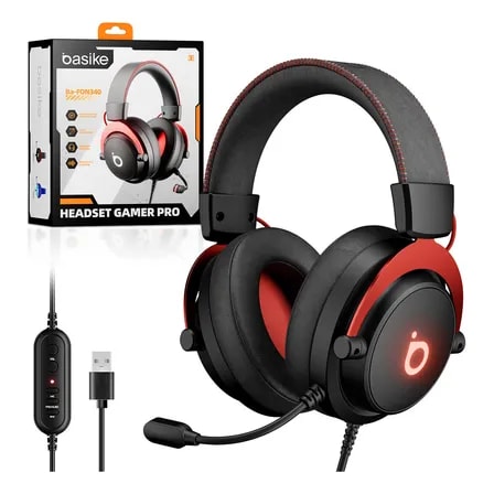 Imagem do Headset Gamer Com Fio Cabo Usb 2 2m Fone Gamer Com Microfone Flexivel Enc Rgb Pc Gamer Acessorios Compativel Windows 7 10 11 Macos Playstation 4 5 Reuniao Profissional Fps Music Cor Preto