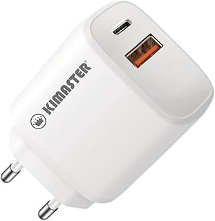 Imagem do Carregador Duplo Rapido Turbo 18w Kimaster Usb Usb C Pd Qc Anatel