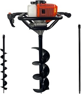 Imagem do Perfurador De Solo A Gasolina 52cc 2 5hp Com Brocas 80x10cm 80x20cm Extensao 100cm Carbon Fak