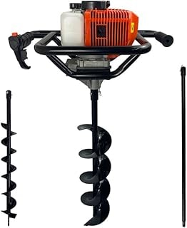 Imagem do Perfurador De Solo A Gasolina 52cc 2 5hp Com Brocas 80x10cm 80x15cm Extensao 100cm Carbon Fak