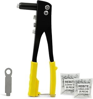 Imagem do Rebitadeira Alicate Manual Profissional 50 Rebites Pop Com 4 Bicos Rebitador Rosca