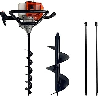 Imagem do Perfurador De Solo A Gasolina Carbon Fak 52cc 2 5hp Profissional Com Brocas 80x10cm 80x30cm E 2 Extensores 1m