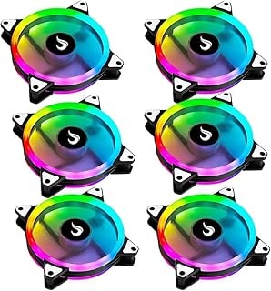 Imagem do Kit 6 Fan Ventoinha Cooler Rise Mode Argb Energy C Controle