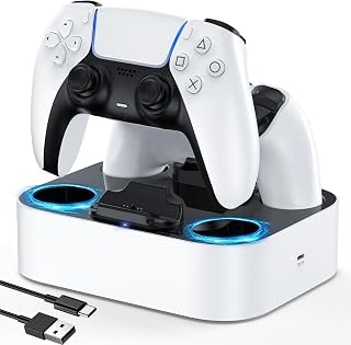 Imagem do Lvfan Ps5 Controller Charger Station Ps5 Controller Charger For Playstation 5 Controller Ps5 Dualsense Edge Controller White